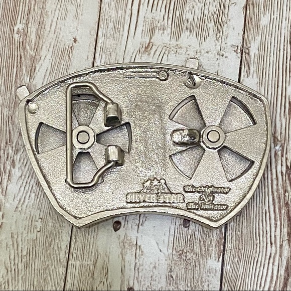 SILVER STAR Disc Jockey DJ Music Turn Table Silver Belt Buckle - Picture 3 of 10